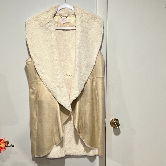Eliza J Faux Shearling Long Vest Size L - Picture 11 of 12